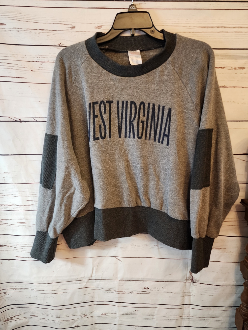 West Virginia Grey Sweatshirt with Dark Grey Trim